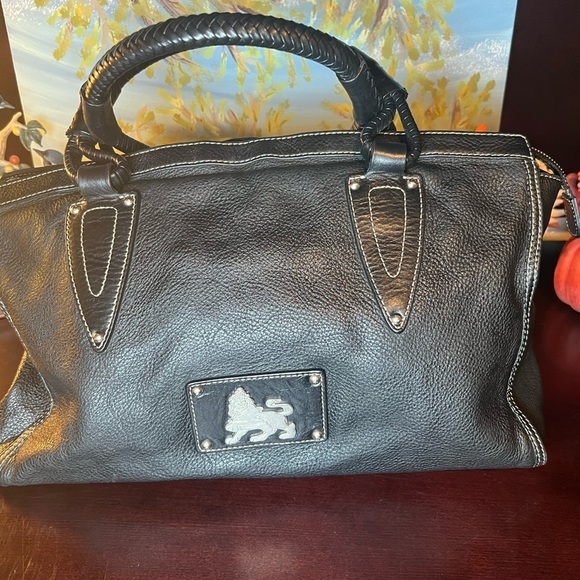 MCM RARE Vintage Tote Duffle Pebble Leather Bag Black COA A6770 - Picture 2 of 13